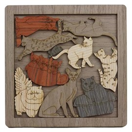 KOYOKOMA Wooden Puzzle Animal Decor Cute Adult Cat Cat