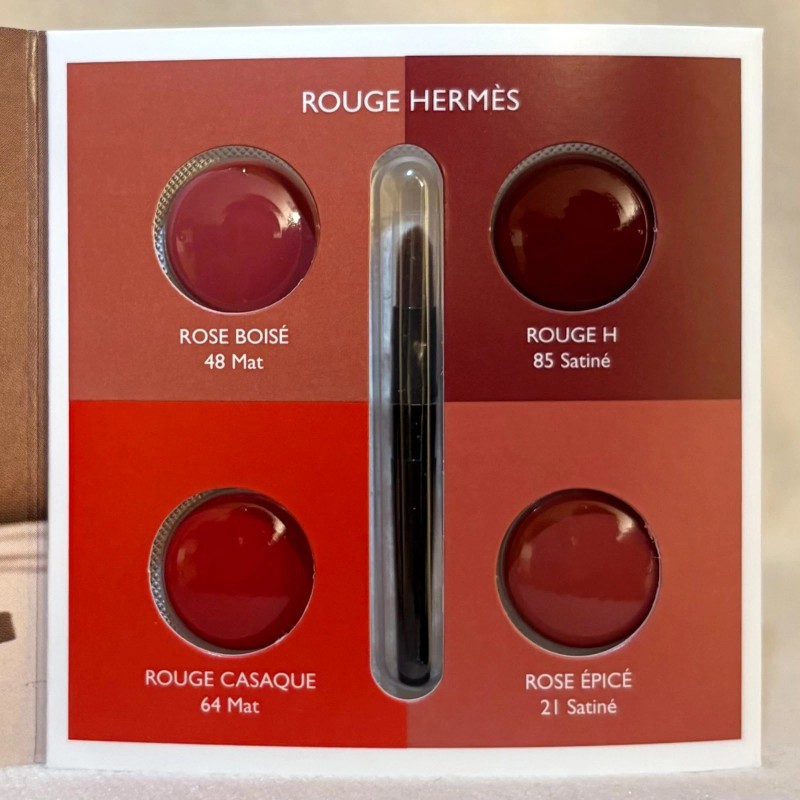 HERMÈS Hermes Lipstick 4 Shade Sample Card: Rose Boise Rouge