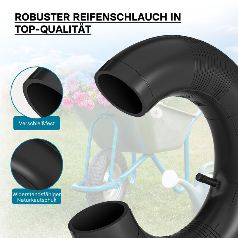 Standard inner tube for wheelbarrow size 400x100 4.00-8