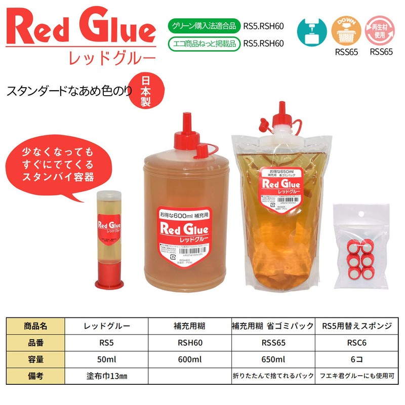 Fueki RSS65 Red Glue Liquid Glue Refill 22.0 fl oz