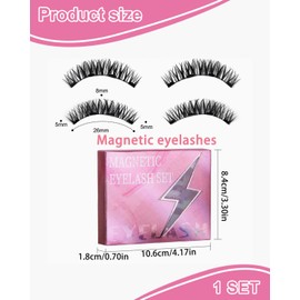 BPTRKOM 1 Paar 3D Magnet Wimpern Natural Look - Wiederverwendbare Wimpern ohne Kleber - Wasserdicht & einfach mit Applikator - Kein Eyeliner benötigt - Magnetisch haftend (01)