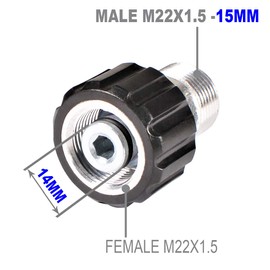 YAMATIC Pressure Washer Adapter, M22-14mm Female Thread to M22-15mm Male Coupler, Connect M22-14mm Outlet Power Washer with Sun Joe M22-15mm Pressure Washer Hose, 4000 PSI