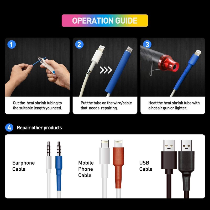 Heat Shrink Tubing Kit,Mini Heat Gun + 328 PCS Heat