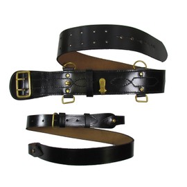 Sam Browne Belt + Shoulder Strap Black Leather Gold Plated Uniform Accessories R240 (Size 42)