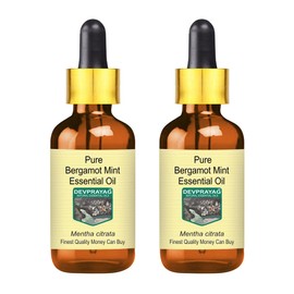 Devprayag Pure Bergamot Mint Essential Oil (Mentha citrata) with Glass Dropper Natural Therapeutic Grade Steam Distilled (Pack of Two) 100ml X 2 (6.76 oz)