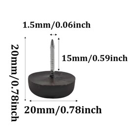 bociloy 100Pcs 3/4" Dia. Nylon Slider Glides Nail-on Furniture Table Chair Sofa Feet Leg Skid Tile Floor Protector Pad, Easy Moving Furniture Sliders, Anti-Scratch Floor Protectors (Brown)