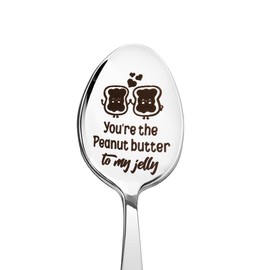 Funny Spoon Gifts for Husband Wife Christmas Xmas Gifts for Girlfriend Boyfriend Anniversary Xmas Gifts for Fince Fincee Birthday Gifts for Couple Peanut Butter Spoon Gifts for Best Friend
