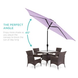 Best Choice Products 10ft Outdoor Steel Polyester Market Patio Umbrella w/ Crank, Easy Push Button, Tilt, Table Compatible - Lavender