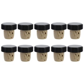 Westmark 10 Griffkorken für Wein-, Spirituosen-, Öl- oder Essigflaschen, Naturkork/Kunststoff, Hellbraun/Schwarz, 48202080