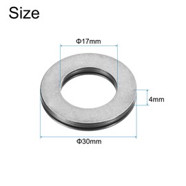 sourcing map 6 Sets AXK1730+2AS Thrust Needle Roller Bearings with Washers, 17x30x4mm Chrome Steel Needles Roller Bearing, P5 (ABEC 5)
