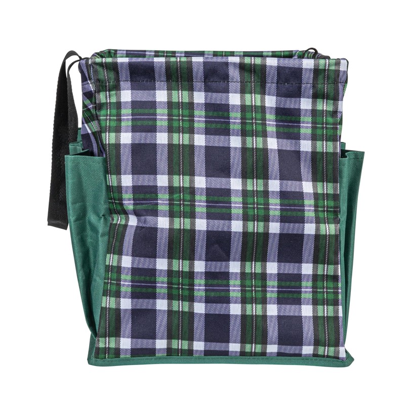 Household Essentials Plaid Utility Tote with Handles, Rectangular Krush Tote,