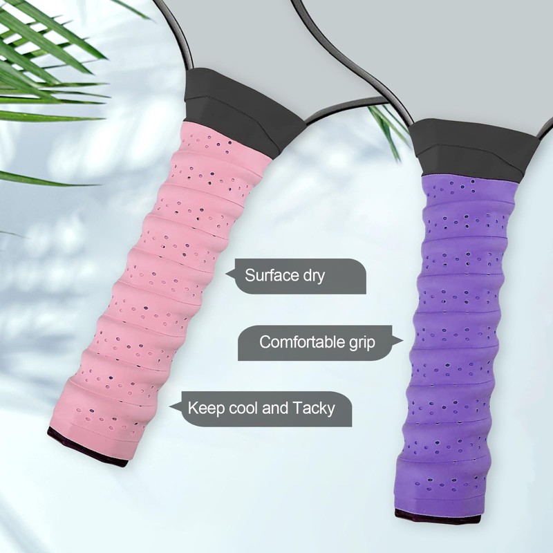 6Pcs Pickleball Paddle Grip Tape, Pickleball Anti-Slip Perforated Super Absorbent