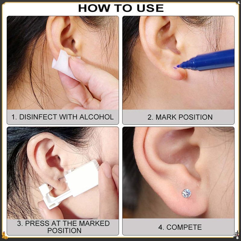 SLVIEKAE 14 Pcs Ear Piercing Kit | Multi Purpose Ear