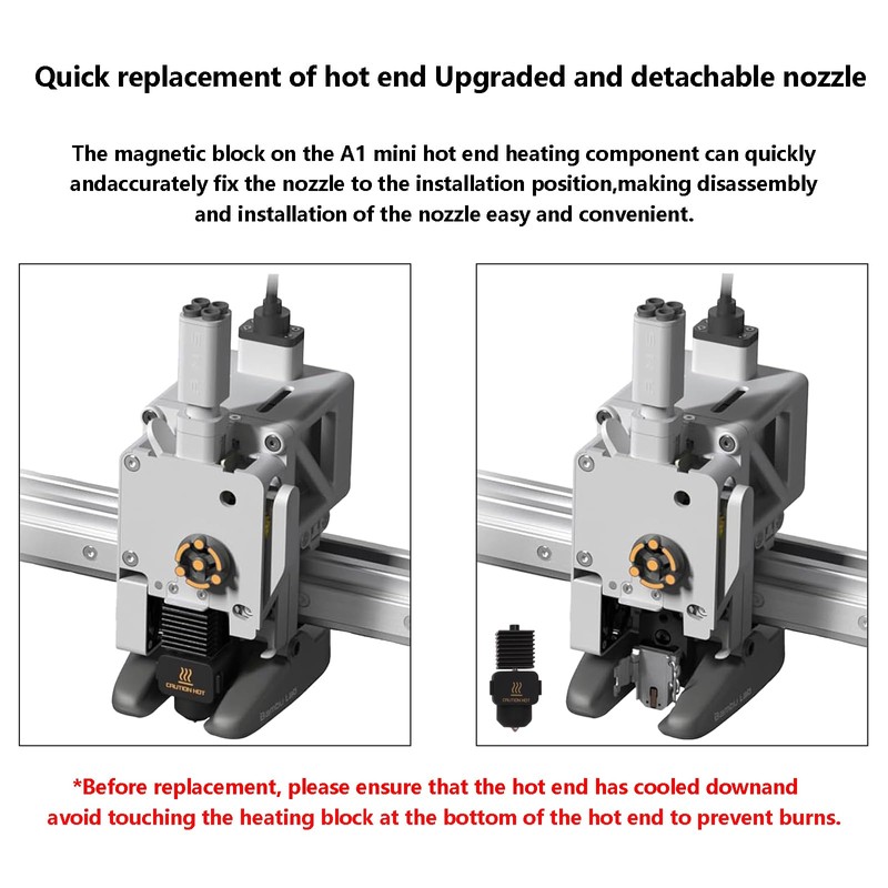Mini kit de actualización de hotend A1, kit de bloque