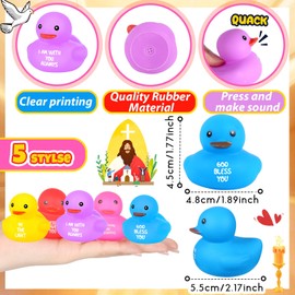 Deekin 30 Pcs Bible Verse Rubber Duck Jesus Loves Ducks Small Bath Toys for Church Events Religious Supplies Christian Party Favors Baskets Fillers Reward (2.2 Inches/5.5 cm)