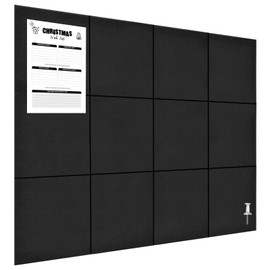 Large Cork Board for Wall 47" x 35", Bulletin Board, 12 Pack Felt Wall Tiles with 80 Pushpins, Cork Boards for Office Pin Board Tack Board Cork Boards