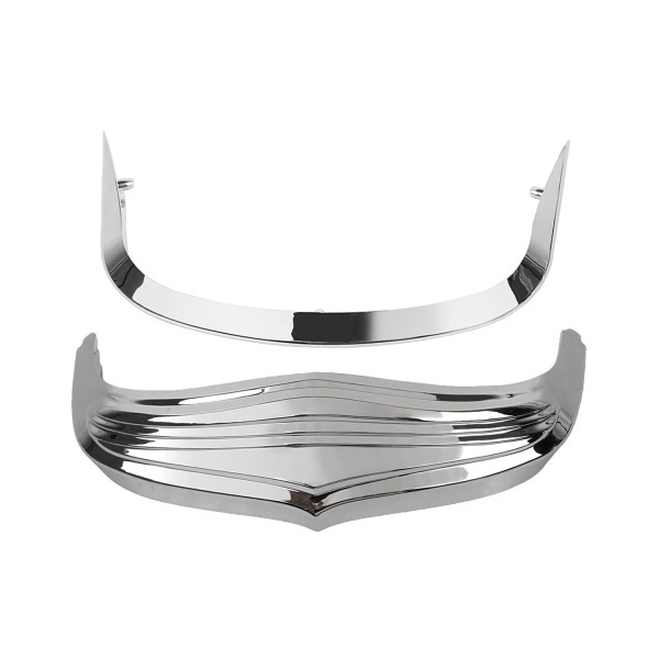 Unbranded Chrome Front Fender Tip Leading+Lower Trim Fit For Harley
