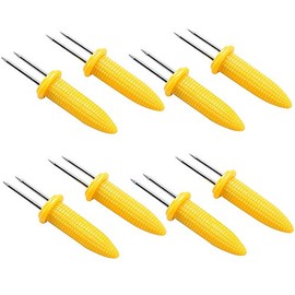 8pk Corn On The Cob Skewers Sweetcorn Holders BBQ Prongs Spikes Party Food Tool