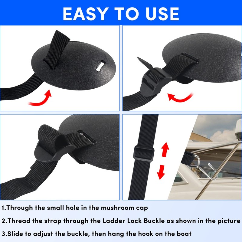 Boat Cover Support Poles Straps, Boat Pole Straps with Stainless