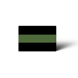 Real Sticky 6 MINI 1 x 1.5 Thin Green Line Sticker Army Military Car Tag Vehicle Plate Decal
