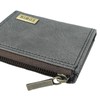 Edwin Men's Coin Purse, Metal Plate, Grain Leather, Card Storage,