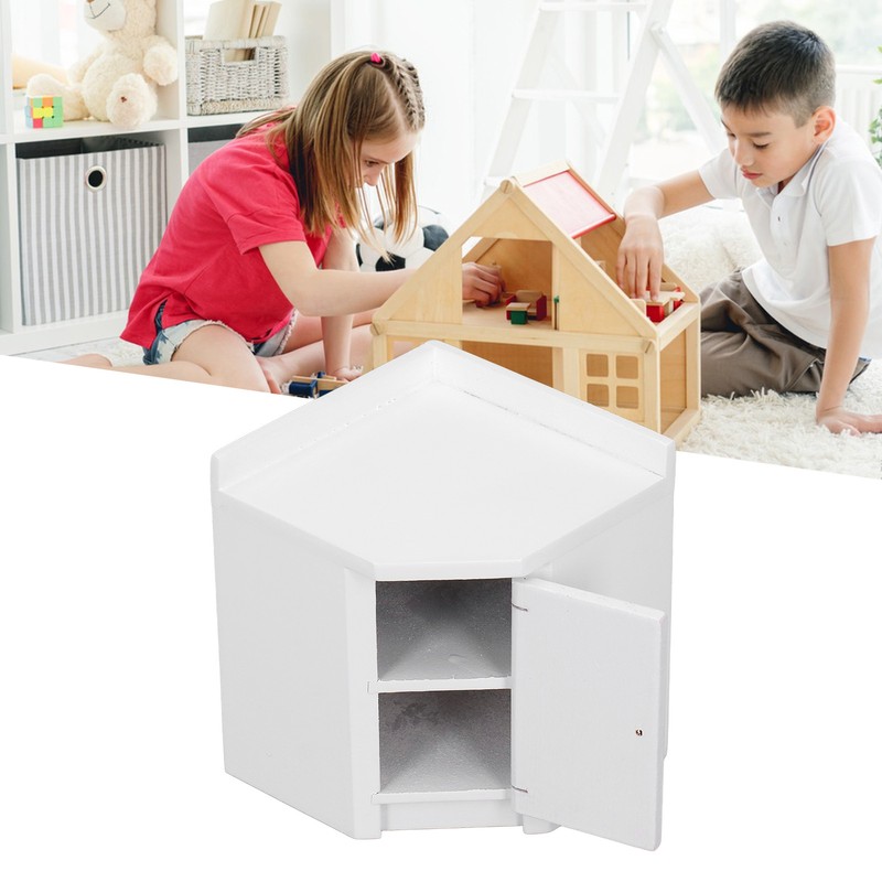 1:12 Dollhouse Corner Cabinet Decorative Robust Exquisite Craftsmanship Simulated Mini