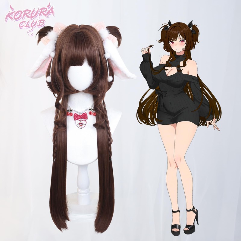 KORURACLUB Anime Wig Pink Wigs for Cosplay Wig Gradient (ChocoUsagi