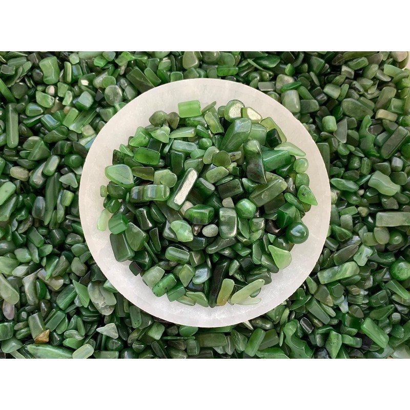 WHOLESALE Natural Semi Tumbled Nephrite Jade Gemstone Chips, Crushed Mini