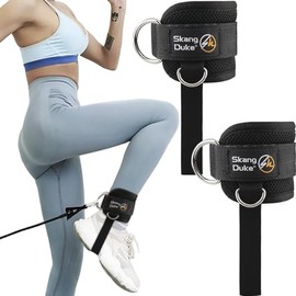 Correas de Levantamiento Silicona Antideslizante + Grilletes de Tobillo Ajustables Reforzados, Para Levantamiento de Pesas, Culturismo, Xfit, Glúteos y Abdominales, Unisex para Mujeres y Hombres