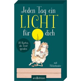 Jeden Tag ein Licht für dich: 25 Karten, die Trost spenden. Mit Holzständer | 25 berührende Postkarten zum Aufstellen oder Verschicken