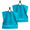 Lashuma Towels, Set of 2, Aquamarine Blue, Linz Terry Face