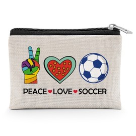 Soccer Players Gift for Women Coin Purse Soccer Team Gift for Lover Valentines Day Present for Friend BFF Graduation Gifts for Daughter Christmas Birthday Gifts Sport Accessories Zipper Change Pouch