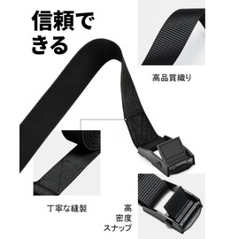 Digank Lashing Belt, Load-Fastening Belt, 2-Piece Set, 6.6 ft × 1.0 in (2 m × 25 mm), Cam Buckle Type, Maximum Load Capacity: 496 lbs (225 kg), Fastening Belt, Tie-Down, Binding Band, Luggage