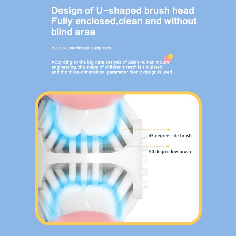 Mouth Electric Toothbrush U Shaped Toothbrush USB Charging Cartoon Silicone