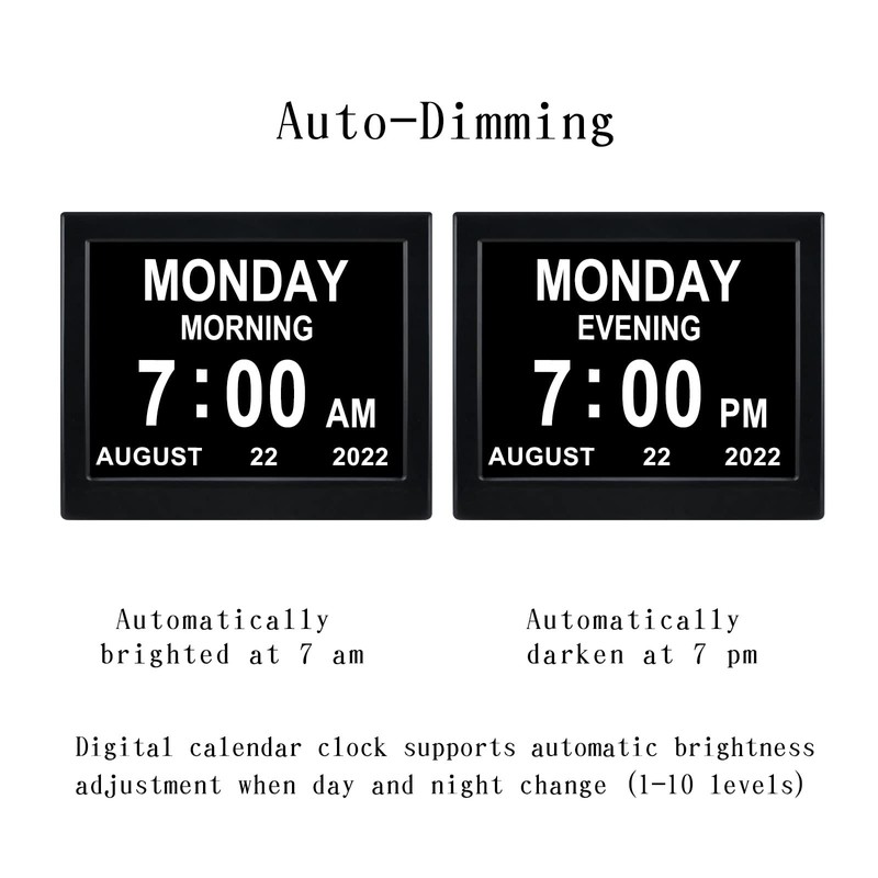 Day Date Time Clock for Seniors Elderly 3 Medication Reminders+