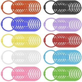 100Pcs Book Binder Rings, BetterJonny 25mm Metallic Multipurpose Book Rings 10 Colors Metal Loose Leaf Rings for Books Ring Binders Ring Index Cards and Craft Rings