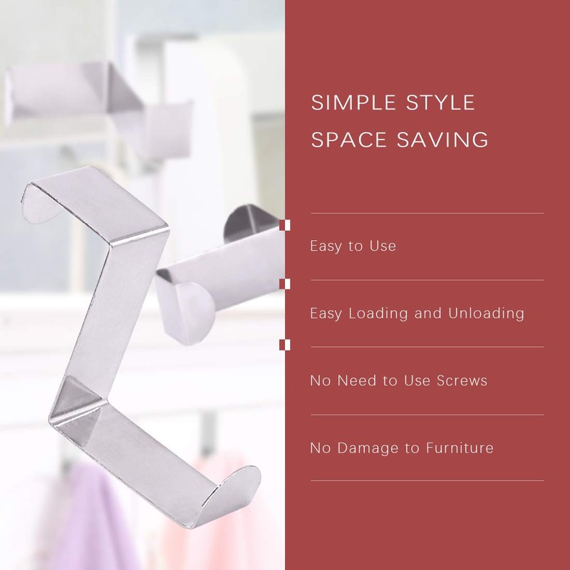 Hilitchi 15Pcs 3 Sizes Stainless Steel Over The Door Hook