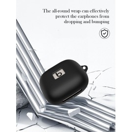 Case for Beats Powerbeats Pro 2 Wireless Bluetooth Earbuds-Noise Cancelling,Soft Protective,BOVUGAC Silicone Case Cover for Powerbeats Pro 2 Earbuds with Keychain & Cleaning Kit & Lanyard-Black