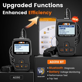(Upgraded AD310) ANCEL AD310BT OBD2 Scanner Bluetooth - Check Engine Code Reader, Escaner Automotriz with Premium App On iOS & Android, Car Diagnostic Scanner for All Vehicles After 1996