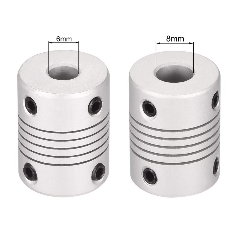 sourcing map 6mm to 8mm Aluminum Alloy Shaft Coupling Flexible