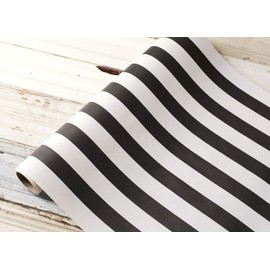 Black and White Striped Paper Table Runner - 25' Long x 20" Wide
