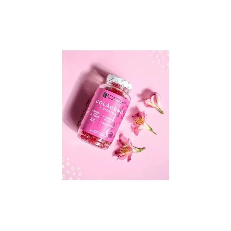 Belabear Colágeno + Biotina 100gomitas Fresa Solanum Fresa
