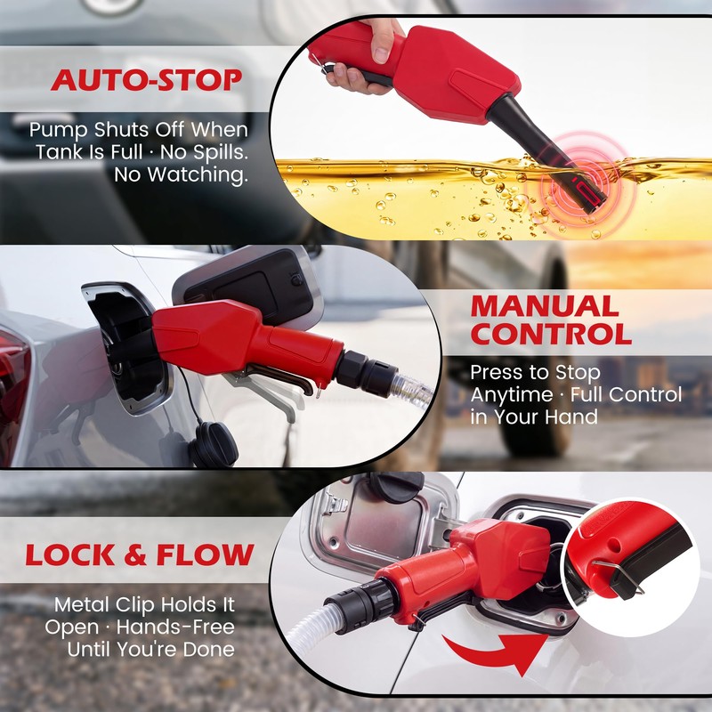 Cordless Fuel Transfer Pump, 5 GPM Portable Gas Can Pump