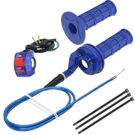 Vexillaris (7/8"-22mm)Twist Throttle Handle Grip + Cable + Flame Out Switch for Motocross 50-250CC Dirt Pit Motor Bike Motorcycle CRF70 TTR KLX110 SSR Thumpstar YCF Mini Bike ATV Quad Pit Bike (Blue)