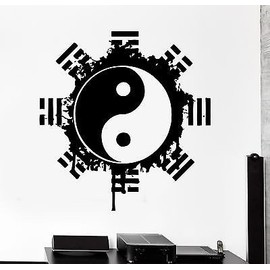 Wallstickers4you Wall Decal Buddha Yin Yang Yoga Meditation Relaxation Mandala Zen Decor (z2671) Silver Metallic