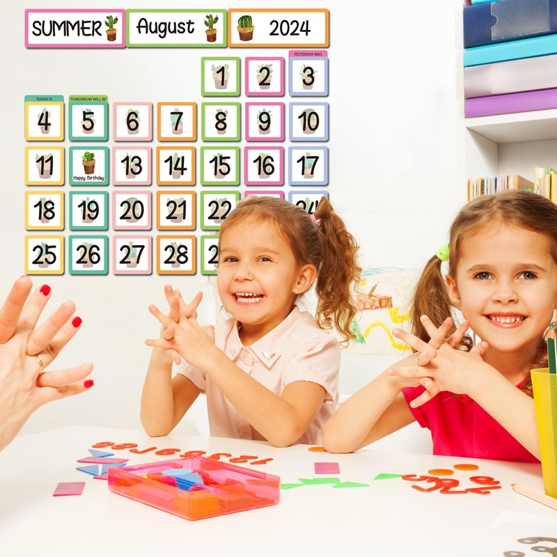 89pcs Classroom Monthly Calendar Pocket Chart Cards for Classroom Homeschool