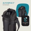 Water Bottle with Automatic Spout Lid, 64 fl oz, Black