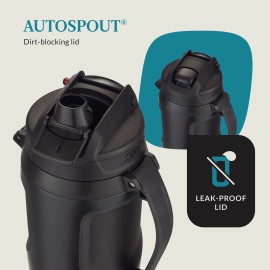 Water Bottle with Automatic Spout Lid, 64 fl oz, Black