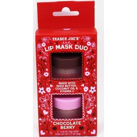 Trader Joe's Lip Mask Duo, Chocolate Berry, with Shea Butter and Coconut Oil, 0.7 oz