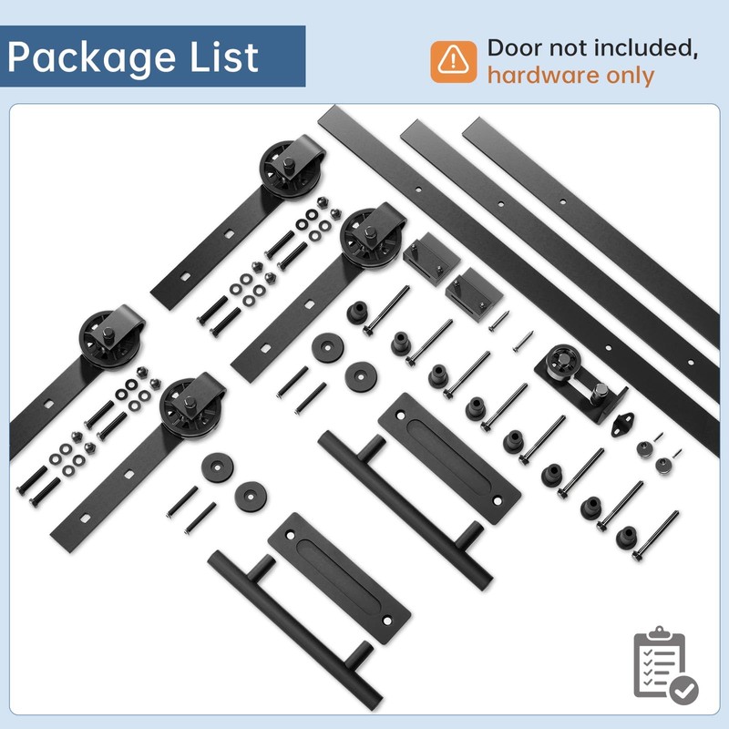 EaseLife 10FT Double Door Sliding Barn Door Hardware Track Kit